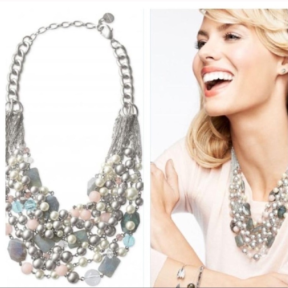 Stella & Dot | Gorgeous Labradorite + Silver Multi-layer Oslo Necklace Rโฆ - Picture 9 of 15